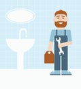 Plumber occupation Ã¢â¬â flat vector illustration